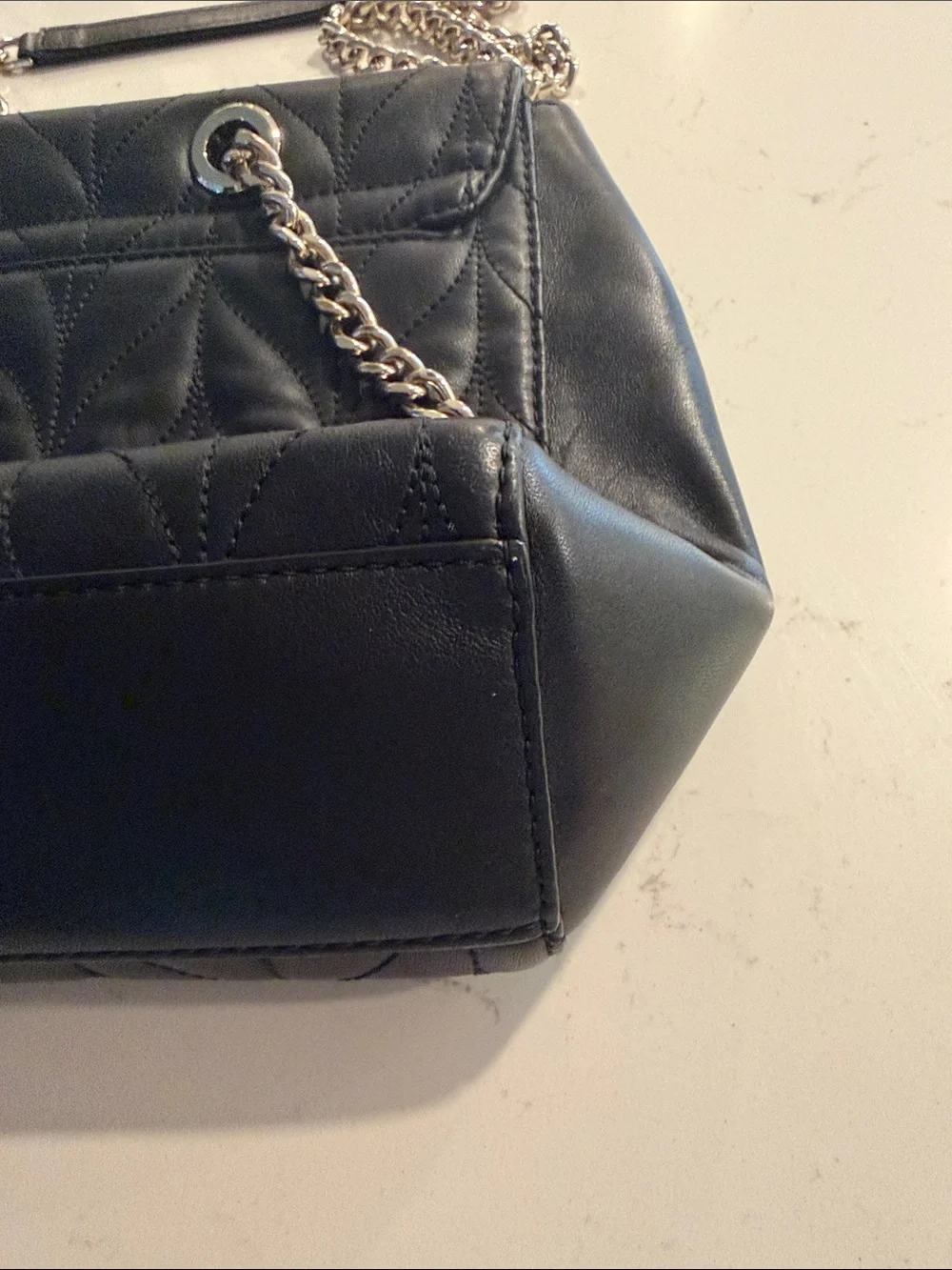 kate spade Black Quilted Leather Chain-Strap Backpack